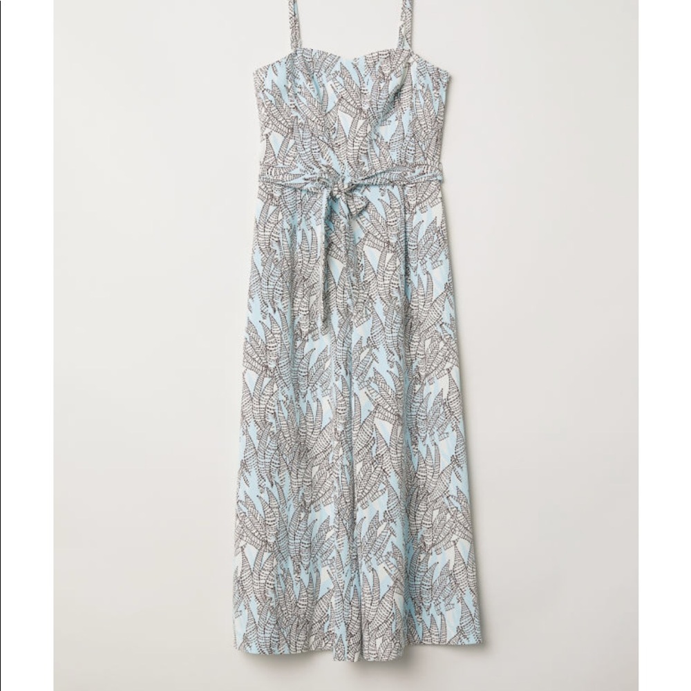 H&M Patterned Tie Waist Jumpsuit